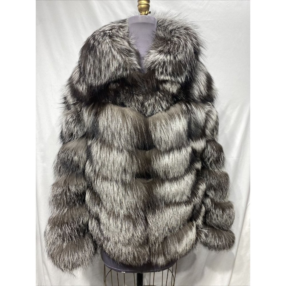 silver fox jacket v-cut bomber (81223)